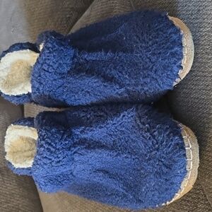 L.L. Bean Navy Fleece Slippers